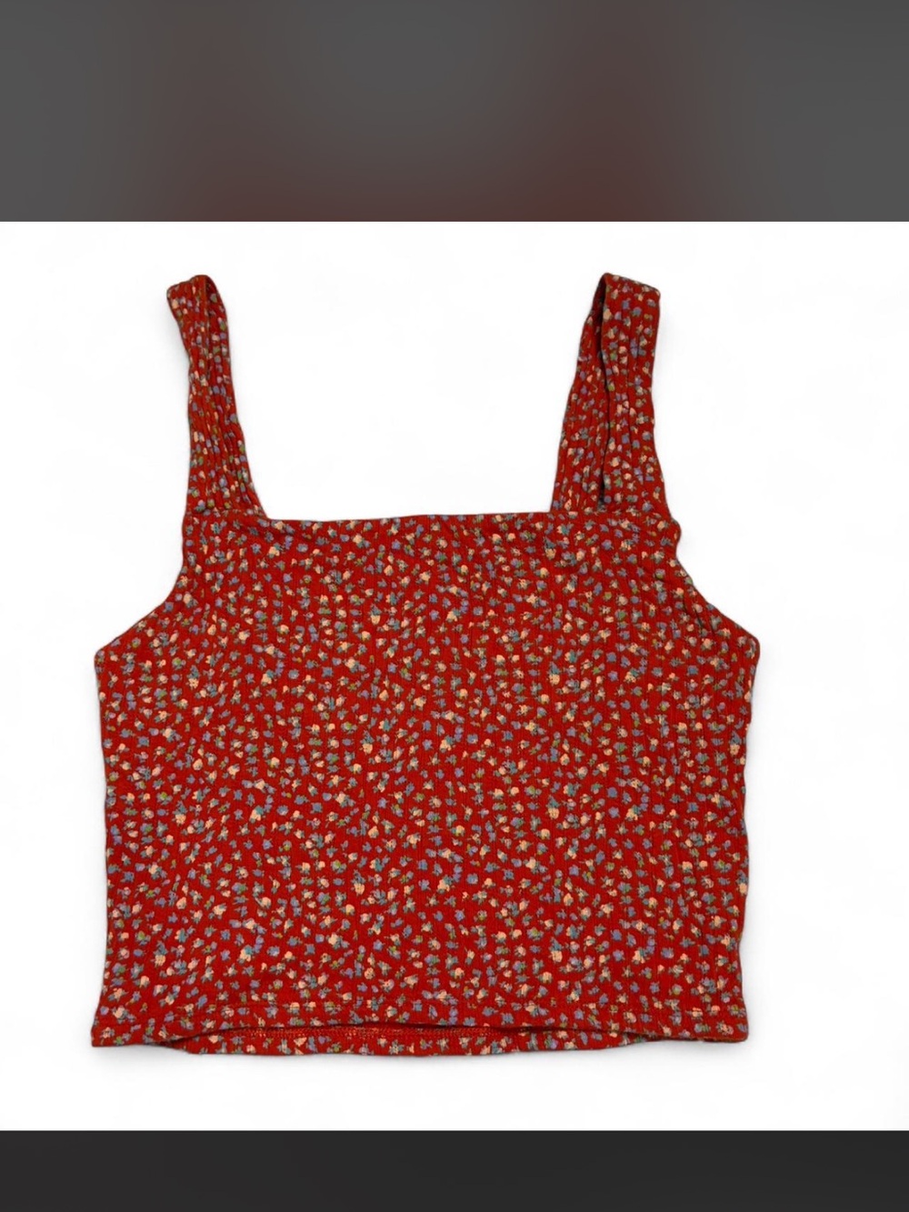 AMERICAN EAGLE- orange floral tank top-Size; S